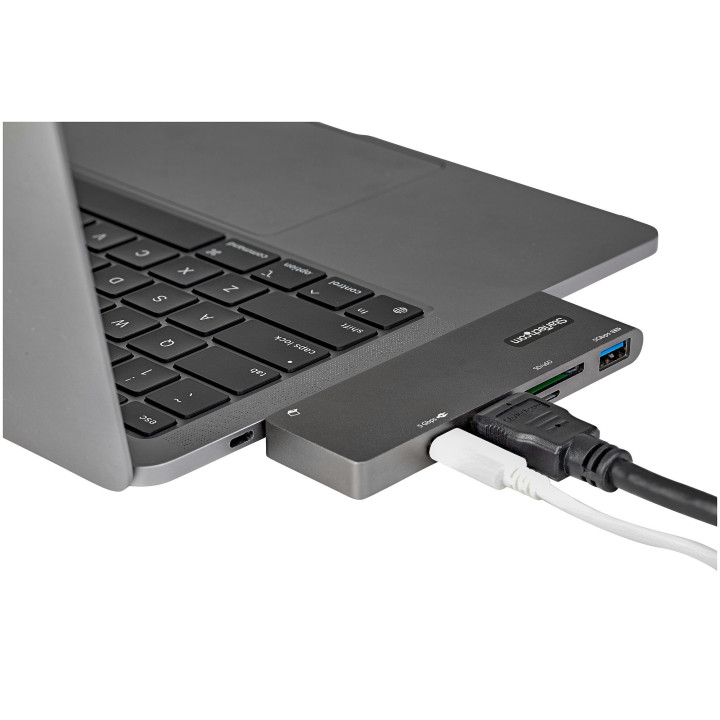 StarTech.com Adaptateur Multiport USB-C pour MacBook Pro/Air - USB Type-C vers HDMI 4K, Alimentation 100W, Slot SD/MicroSD, Hub