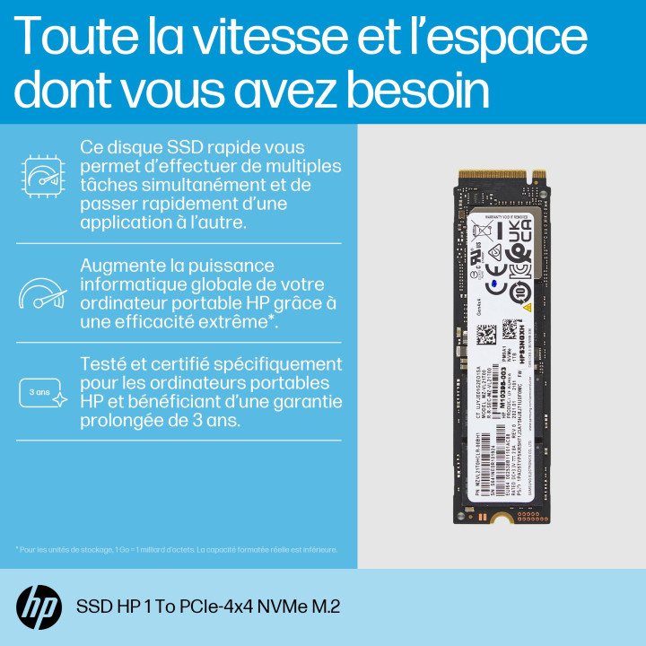 HP SSD PCIe4x4 NVMe M.2 1 To