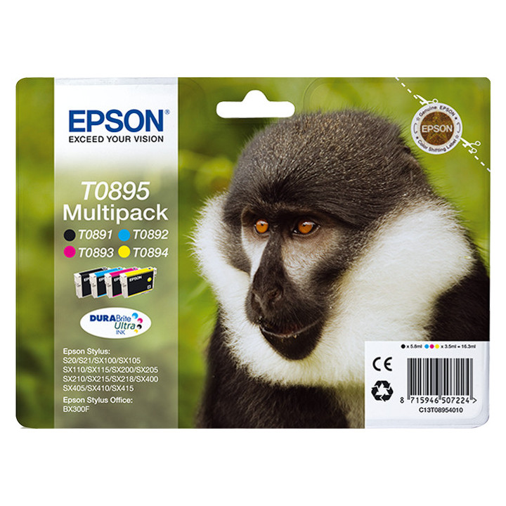 Epson Monkey Encre DURABrite Ultra multipack 4 couleurs Singe T0895