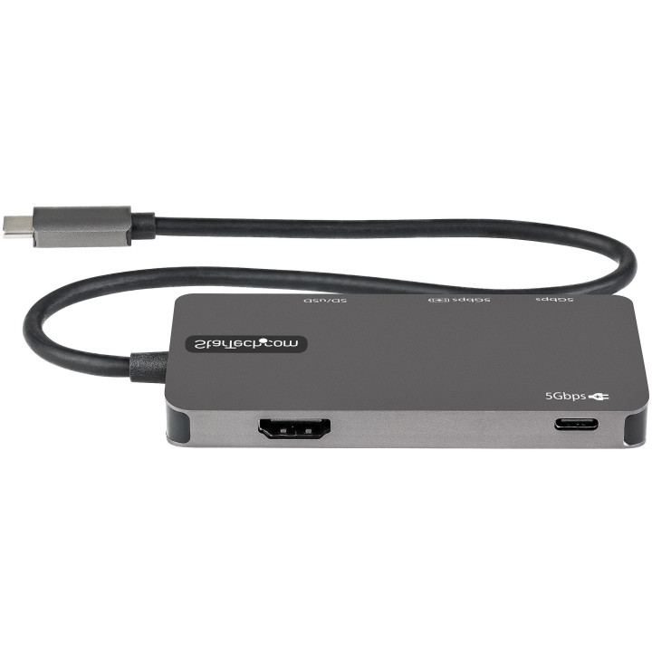 StarTech.com Adaptateur Multiport USB-C - USB Type C vers HDMI 4K, Alimentation 100W Passthrough, SD/MicroSD, Hub USB 3 Ports U