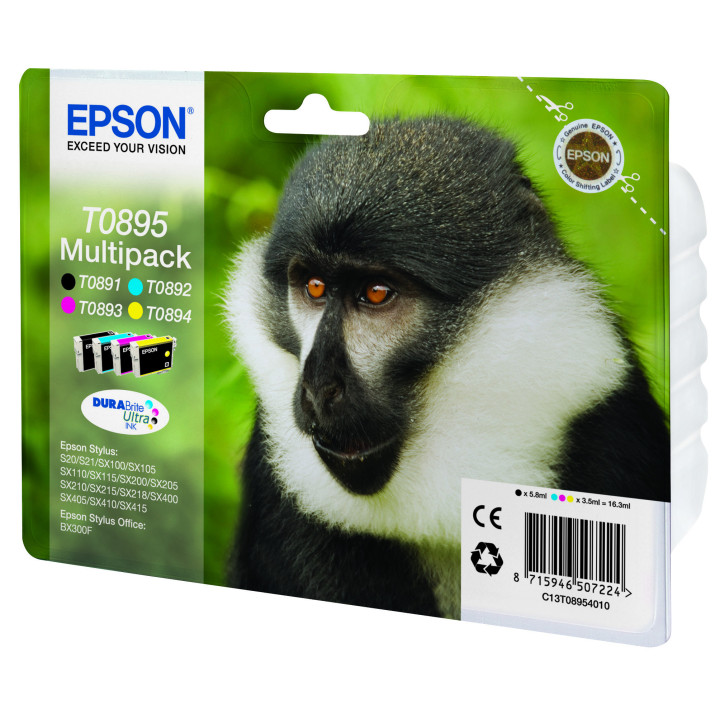 Epson Monkey Encre DURABrite Ultra multipack 4 couleurs Singe T0895