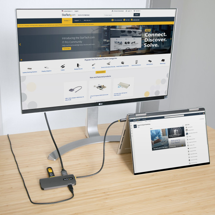 StarTech.com Adaptateur Multiport USB C - Adaptateur USB C vers HDMI 4K 60Hz - Hub USB A 3.2, 5Gbps à 3 ports - 100W Power Del