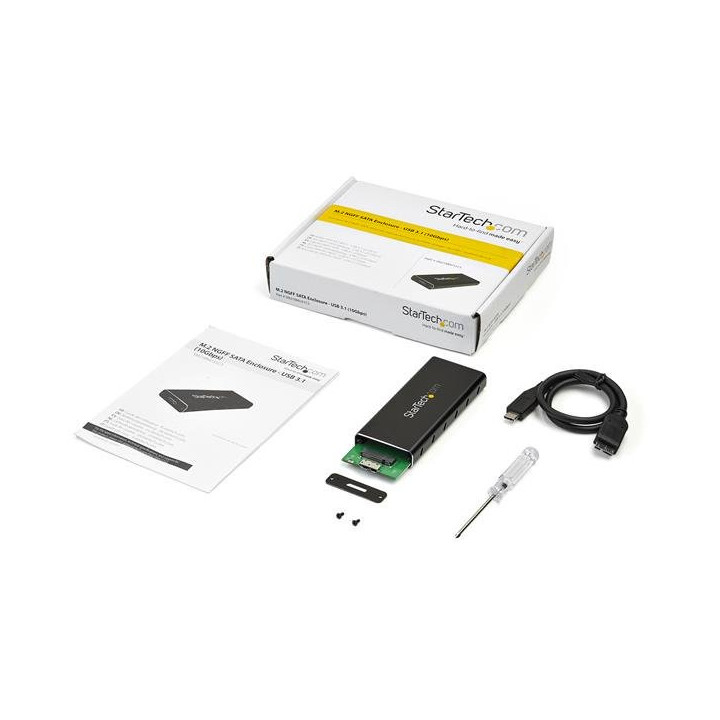 StarTech.com Boîtier USB 3.1 (10 Gb/s) pour SSD SATA M.2 NGFF avec câble USB-C - Aluminium