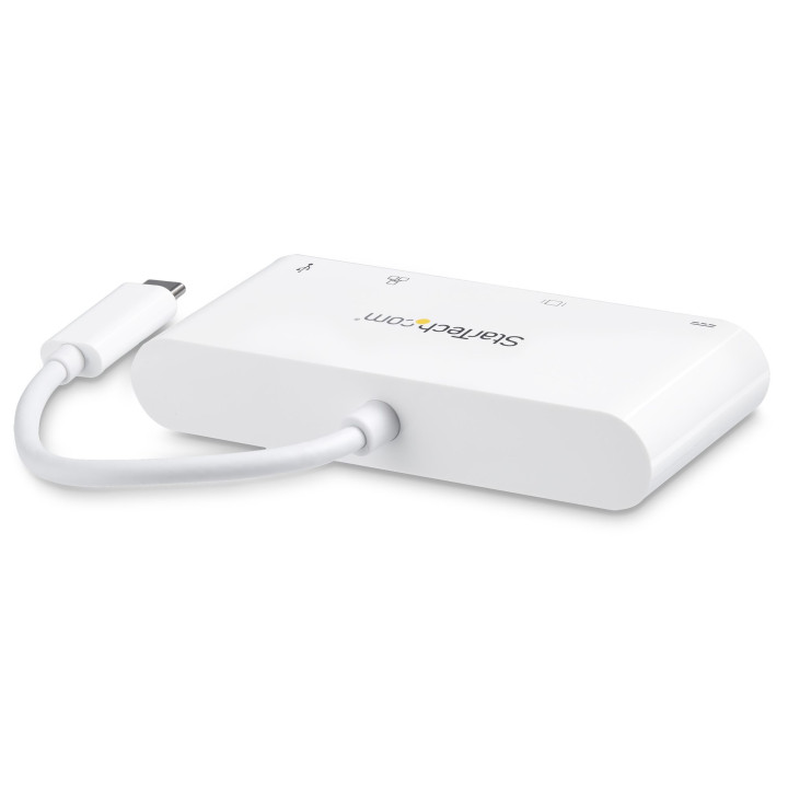 StarTech.com Adaptateur Multiport USB C - Adaptateur Vidéo USB-C vers DVI-D (numérique) avec 60W PD Passthrough Charging, GbE