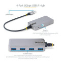 StarTech.com Hub USB 4 Ports - USB 3.0 5Gbps, Alimenté par Bus - Hub USB-A vers 4x USB-A avec entrée d'alimentation auxiliair