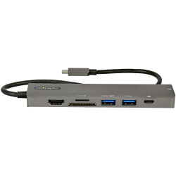 StarTech.com Adaptateur Multiport USB-C - USB Type C vers HDMI 2.0 4K 60Hz, Alimentation 100W Passthrough, SD/MicroSD, Hub 2 Po