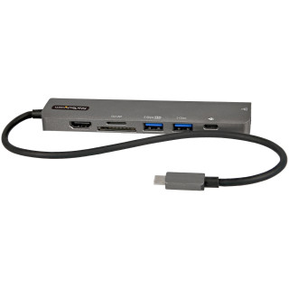 StarTech.com Adaptateur Multiport USB-C - USB Type C vers HDMI 2.0 4K 60Hz, Alimentation 100W Passthrough, SD/MicroSD, Hub 2 Po