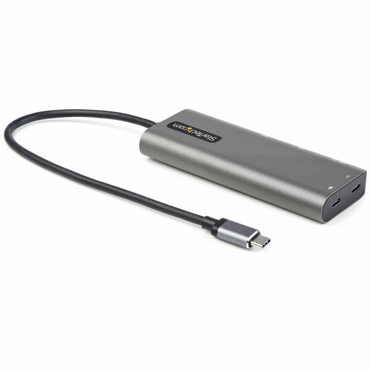 StarTech.com Adaptateur Multiports USB-C - USB-C vers HDMI ou Mini DisplayPort 4K 60Hz - Alimentation 100W Passthrough - Hub US