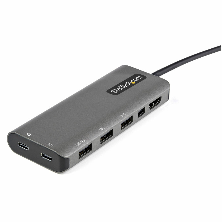 StarTech.com Adaptateur Multiports USB-C - USB-C vers HDMI ou Mini DisplayPort 4K 60Hz - Alimentation 100W Passthrough - Hub US