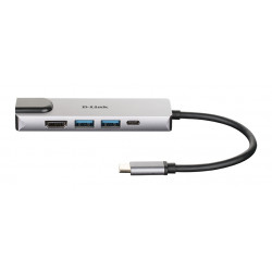 D-Link DUB-M520 station d'accueil Avec fil Thunderbolt 3 Aluminium