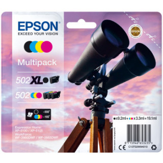 Epson 502 XL cartouche d'encre 4 pièce(s) Original Rendement élevé (XL) Noir, Bleu, Magenta, Jaune