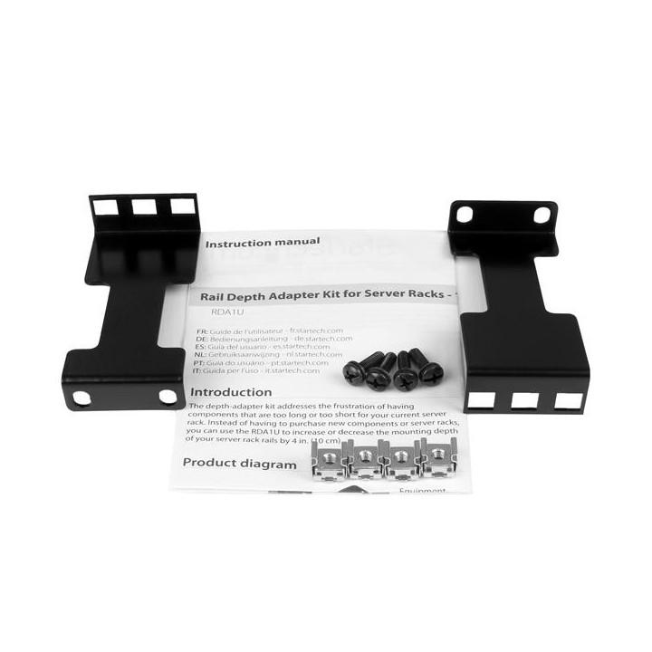StarTech.com Kit adaptateur de profondeur de rail pour rack de serveur 1U