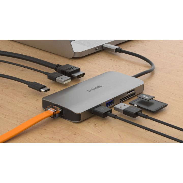 D-Link DUB-M810 station d'accueil Avec fil USB 3.2 Gen 1 (3.1 Gen 1) Type-C Aluminium