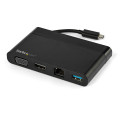 StarTech.com Adaptateur Multiport USB-C avec HDMI, VGA, Gigabit Ethernet & USB 3.0 - Mini Dock USB-C vers 4K HDMI ou 1080p VGA 