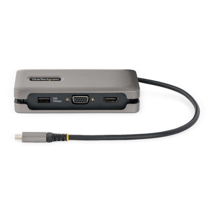 StarTech.com Adaptateur Multiport USB-C - 4K60Hz HDMI/VGA - Hub USB 3 Ports - 100W Power Delivery Pass-Through, GbE, Mini Stati