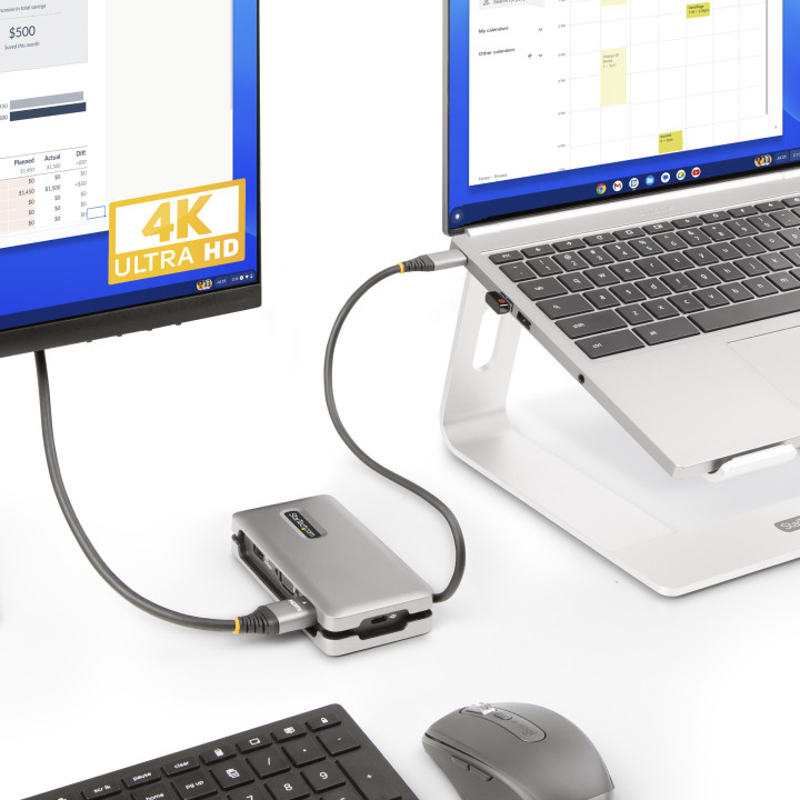 StarTech.com Adaptateur Multiport USB-C - 4K60Hz HDMI/VGA - Hub USB 3 Ports - 100W Power Delivery Pass-Through, GbE, Mini Stati