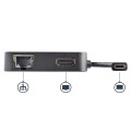 StarTech.com Adaptateur Multiport USB C - Mini Station d'Accueil USB-C Vidéo HDMI 4K - Gigabit Ethernet, Hub USB 3.0 (1x USB-A