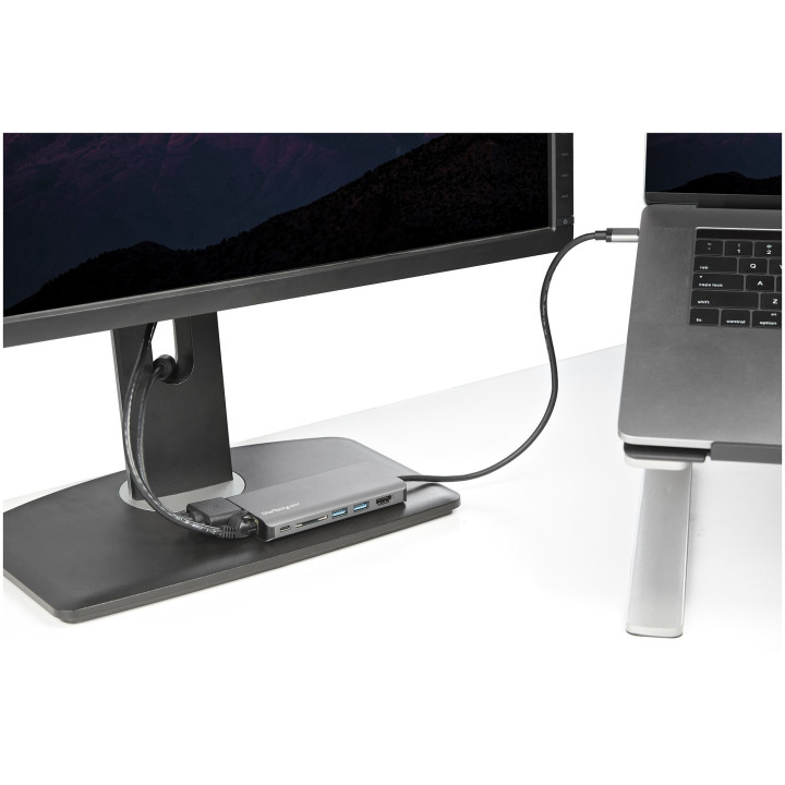 StarTech.com Adaptateur Multiport USB-C - Mini Dock USB-C avec 4K HDMI ou 1080p VGA - Hub 3x USB 3.0, SD, GbE, Audio, 100W PD P