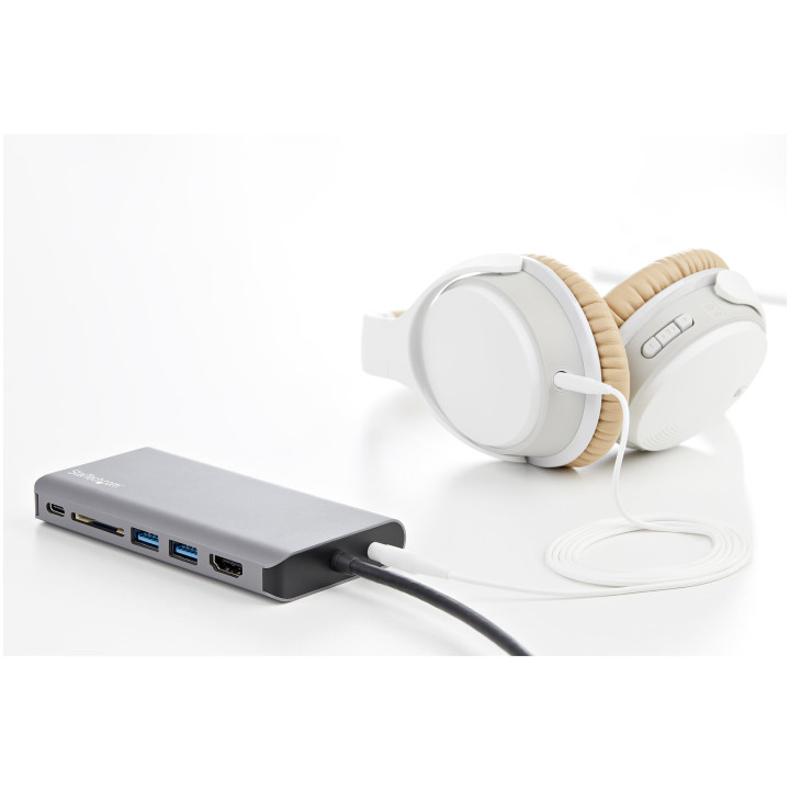 StarTech.com Adaptateur Multiport USB-C - Mini Dock USB-C avec 4K HDMI ou 1080p VGA - Hub 3x USB 3.0, SD, GbE, Audio, 100W PD P