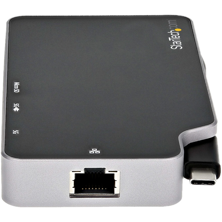 StarTech.com Adaptateur Multiport USB C - USB-C vers 4K HDMI ou VGA avec 100W Power Delivery Pass-through, 2-Port 10Gbps USB Hu