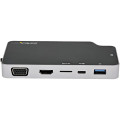 StarTech.com Adaptateur Multiport USB C - USB-C vers 4K HDMI ou VGA avec 100W Power Delivery Pass-through, 2-Port 10Gbps USB Hu