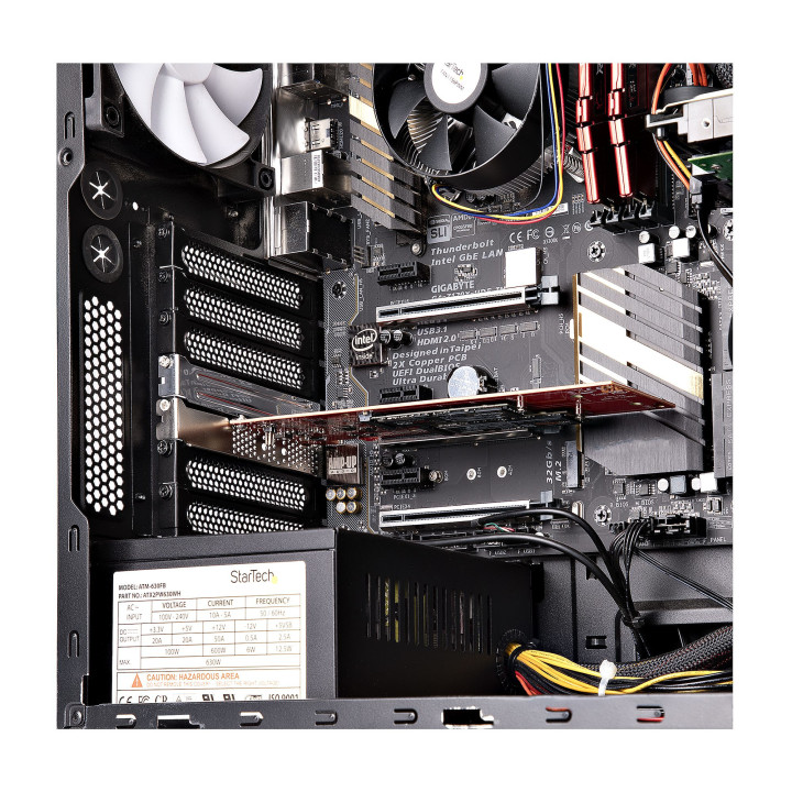 StarTech.com Adaptateur PCIe M.2 - PCIe x8/ x16 vers Double NVMe ou AHCI M.2 SSD - PCI Express 4.0, 7,8 Gbps par Disque, Bifurc