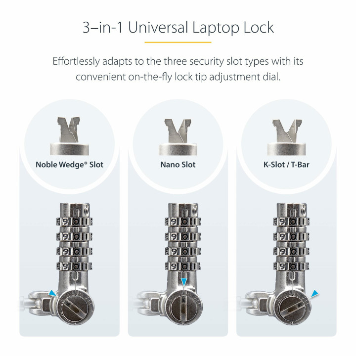 StarTech.com UNIVKA25-LAPTOP-LOCK câble antivol Noir 2 m
