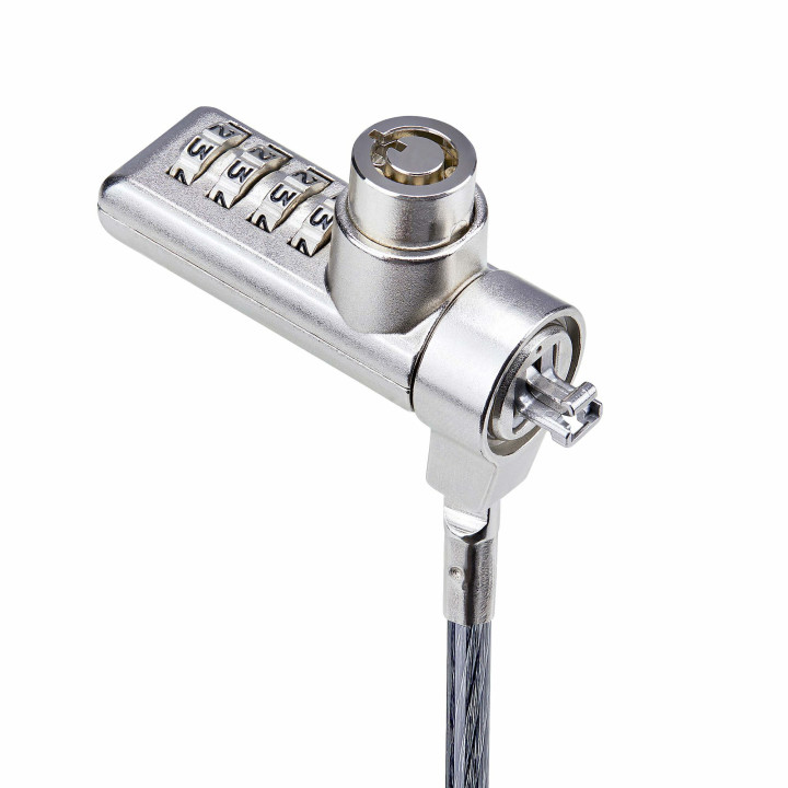StarTech.com Lot de 10 Antivols à Double Accès pour Ordinateur Portable, Câble de Sécurité de 2m à Clé et à Combinaison