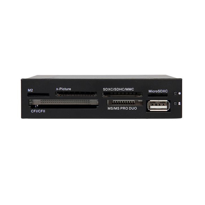 StarTech.com Lecteur de cartes mémoire interne de 3,5 pouces avec port USB 2.0 - Multicartes 22-en-1 - Noir