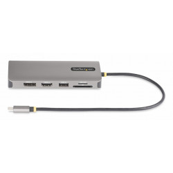 StarTech.com Adaptateur Multiport USB-C Triple Moniteur, Double HDMI et DisplayPort 4K 60Hz + 4K 30Hz, Adaptateur USB-C, Hub US