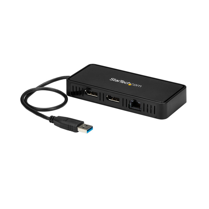 StarTech.com Mini Dock USB 3.0 - Station d'Acceuil USB-A Double Écran avec Vidéo DisplayPort 4K 60Hz & Gigabit Ethernet - Câ