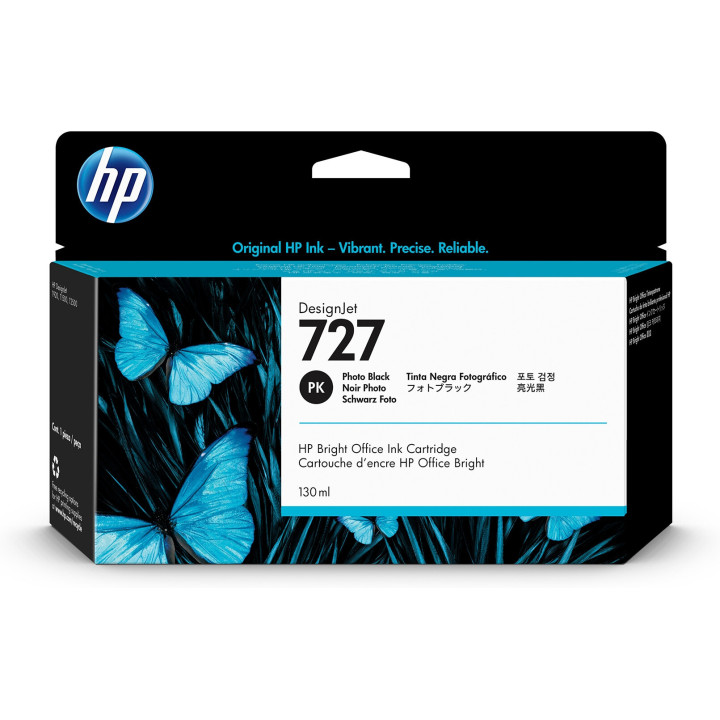 HP 727 cartouche d'encre DesignJet noire photo, 130 ml