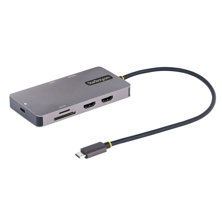 StarTech.com Adaptateur Multiport USB C - Vidéo Double HDMI 4K 60Hz - Hub USB-A 5 Gbps à 2 Ports, 100W Power Delivery Pass-Th