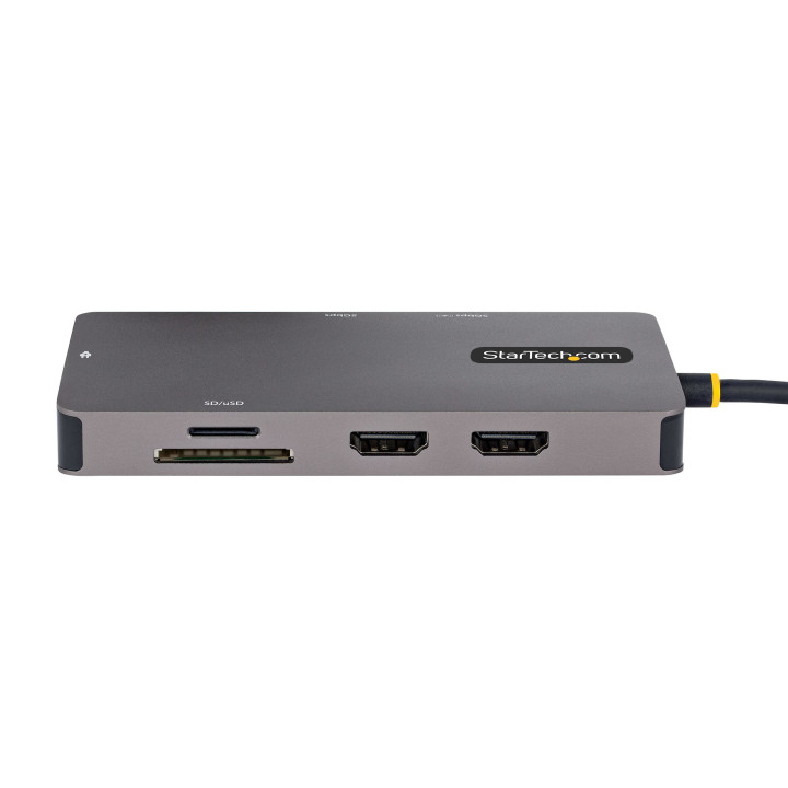 StarTech.com Adaptateur Multiport USB C - Vidéo Double HDMI 4K 60Hz - Hub USB-A 5 Gbps à 2 Ports, 100W Power Delivery Pass-Th