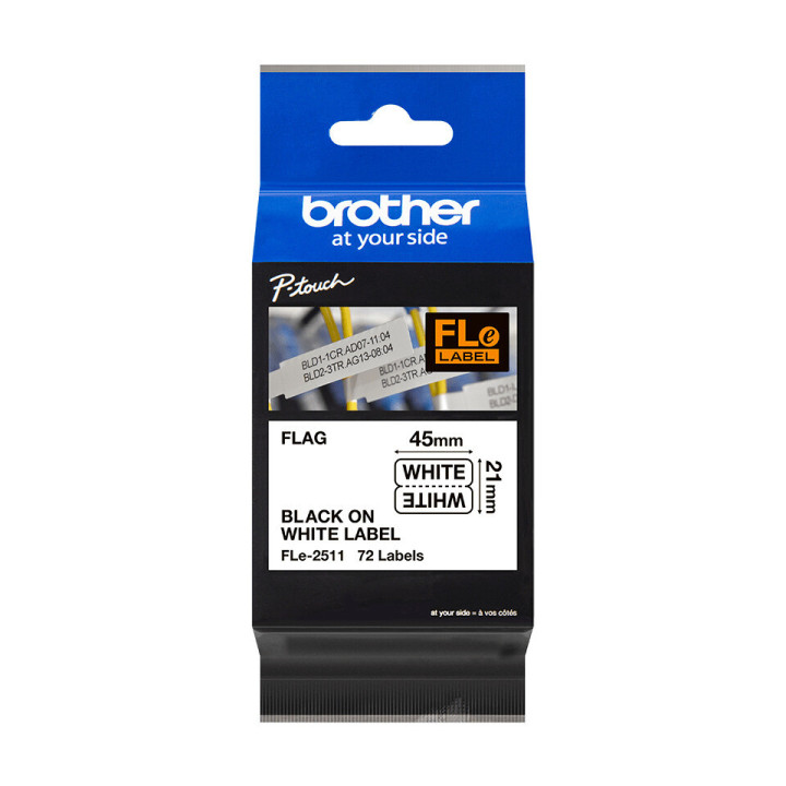 Brother FLE2511 ruban d'étiquette Noir sur blanc