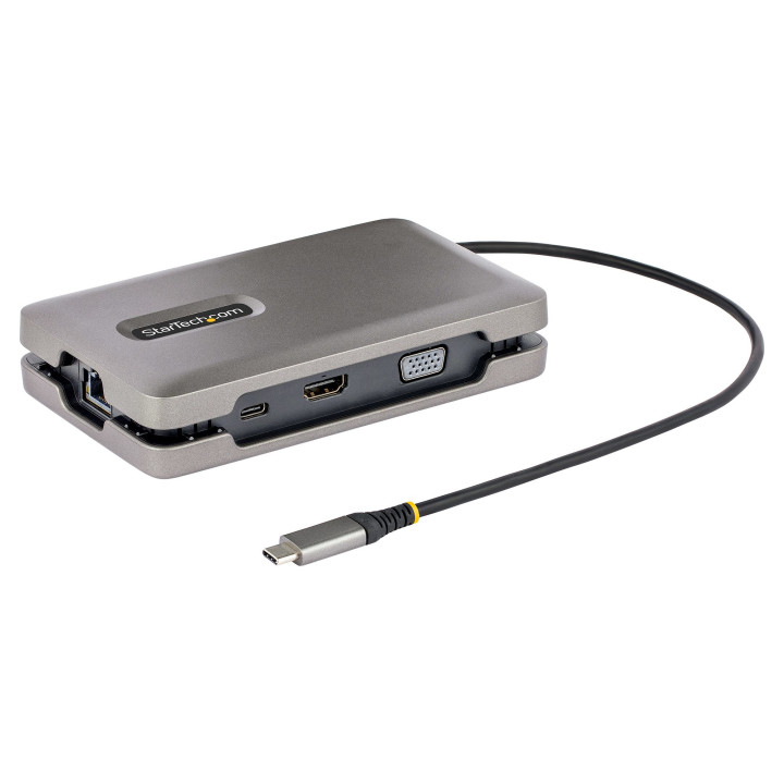 StarTech.com Adaptateur Multiport USB C - Station d'Accueil USB C avec Sortie Vidéo USB-C DP Alt Mode/4K HDMI 2.0/VGA - Hub/Do