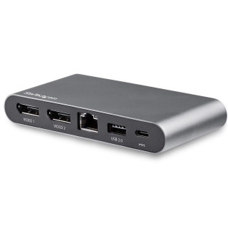 StarTech.com Dock USB-C à double affichage Displayport 4K - Mini Station d'Accueil - Power Delivery Passthrough 100 W - GbE - 