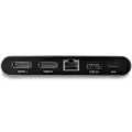 StarTech.com Dock USB-C à double affichage Displayport 4K - Mini Station d'Accueil - Power Delivery Passthrough 100 W - GbE - 