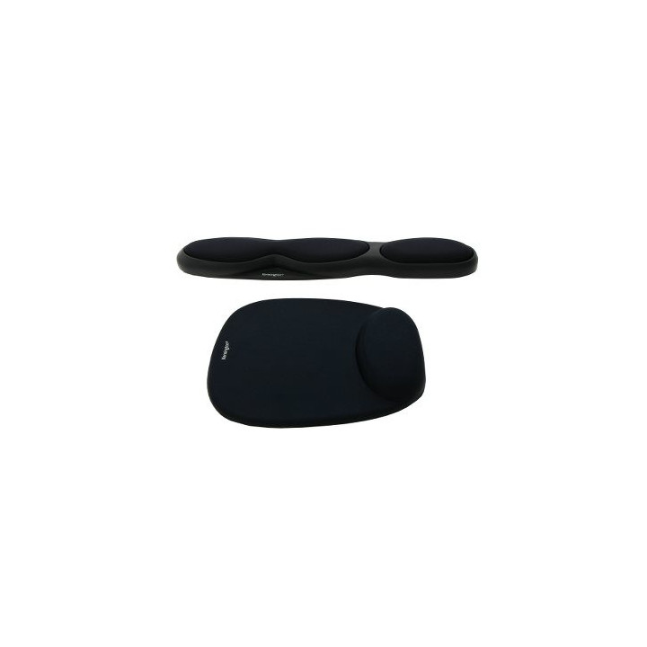 Kensington Tapis de souris noir en mousse, repose-poignets intégré