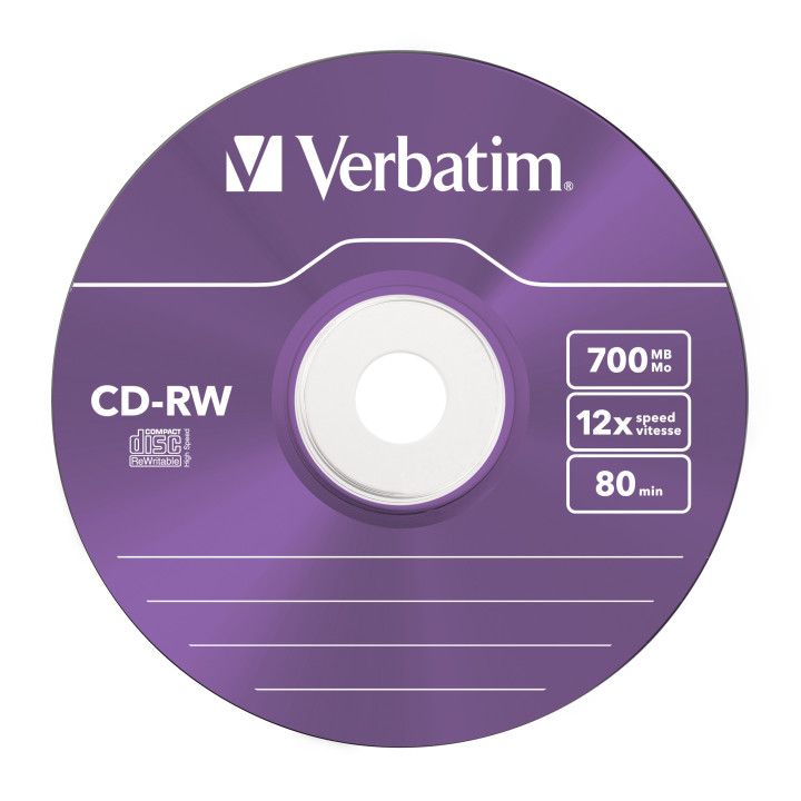 Verbatim CD-RW Colour 12x 700 Mo 5 pièce(s)