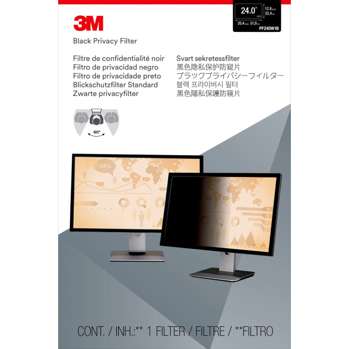 3M Filtre de confidentialité pour moniteur panoramique 24" (16:10)