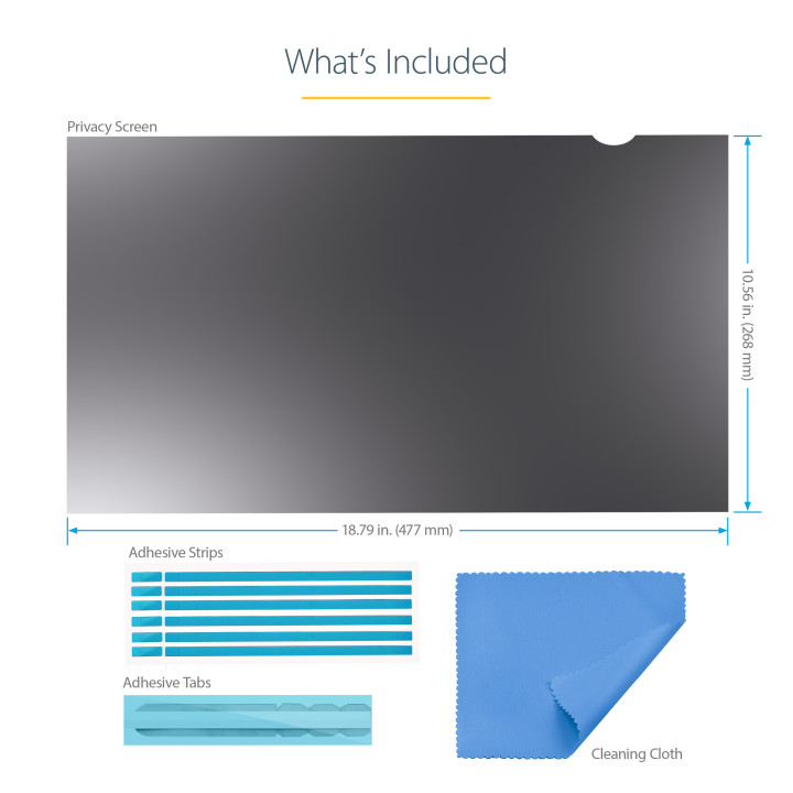 StarTech.com Écran de Confidentialité pour Écran PC 21,5" - Filtre de Sécurité pour Écran d'Ordinateur - Film de Protecti
