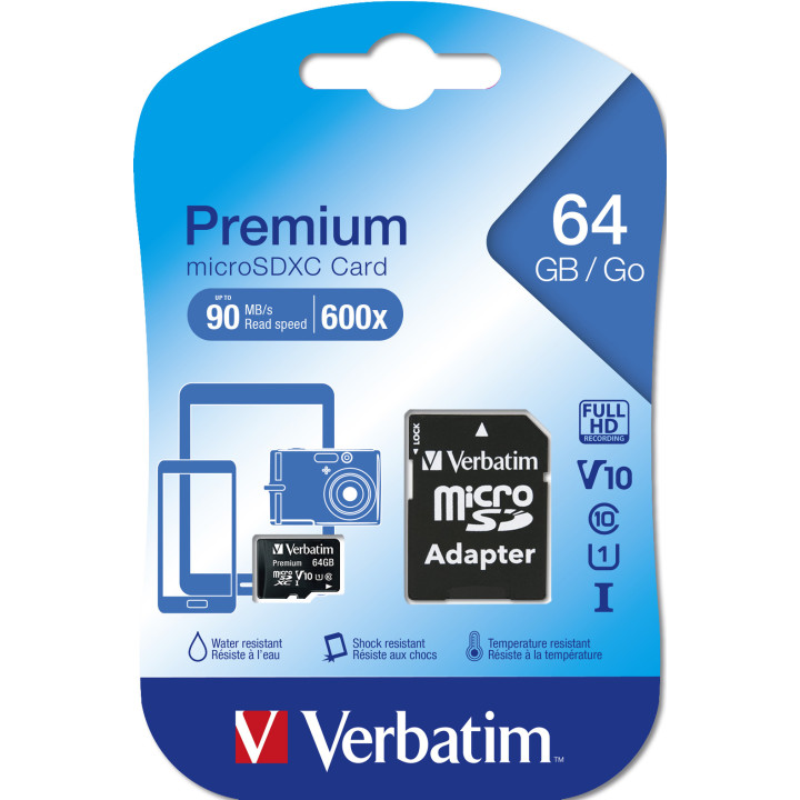 Verbatim Premium 64 Go MicroSDXC Classe 10