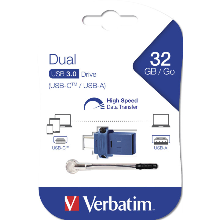 Verbatim Clé USB à double connectique de type C/USB 3.0 32 Go