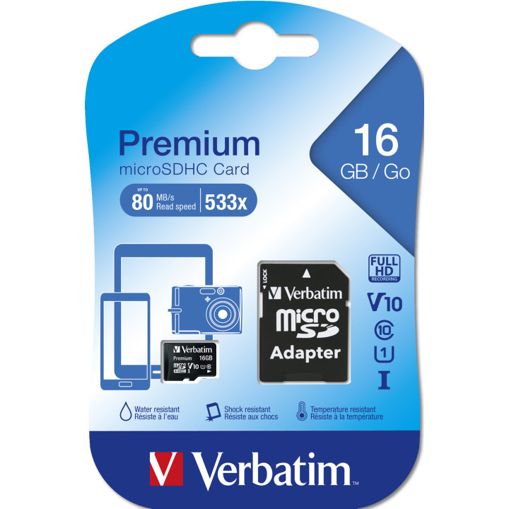 Verbatim Premium 16 Go MicroSDHC Classe 10