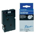 Brother Gloss Laminated Labelling Tape - 12mm, Black/White, 10-pk ruban d'étiquette TC