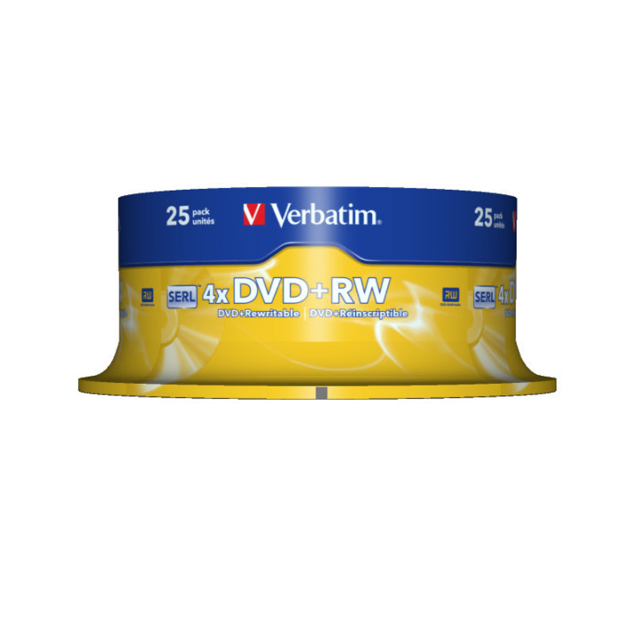 Verbatim DVD+RW Matt Silver 4,7 Go 25 pièce(s)