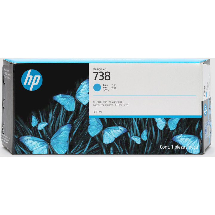 HP Cartouche d’encre DesignJet 738, noir, 300 ml