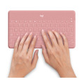 Logitech 920-010045 clavier pour tablette Allemand Bluetooth Rose