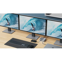 HYPER HDG212B station d'accueil USB 3.2 Gen 2 (3.1 Gen 2) Type-C Argent